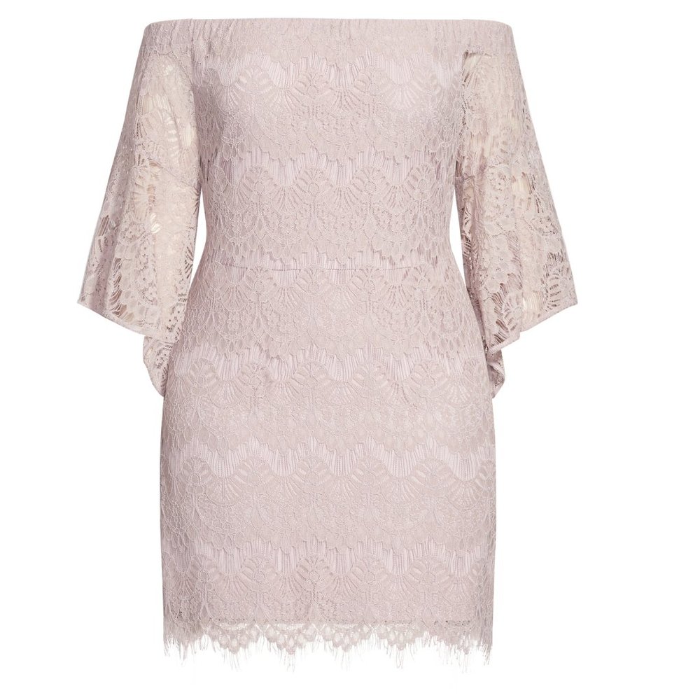 NWT City Chic Dress Bella Lace Soft Blush M = 18 = 2X - Picture 3 of 5